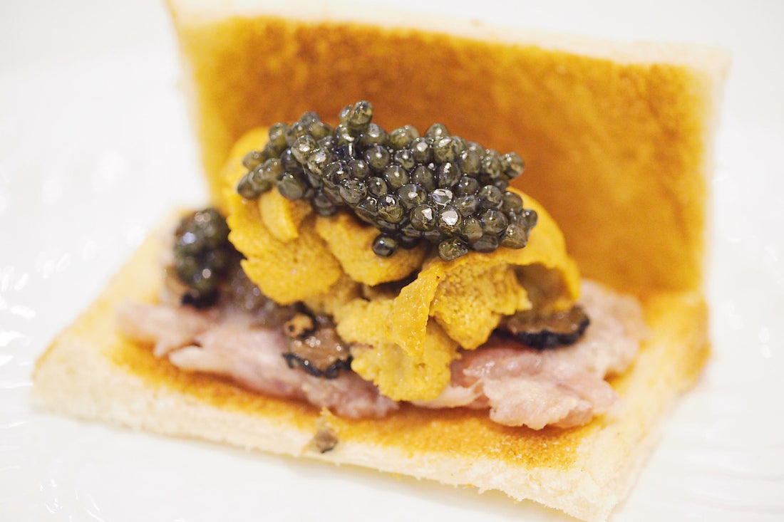 Uni, Negitoro, Caviar & Truffle Toast Sandwich (AKA ZAIRYO LUXWICHES)